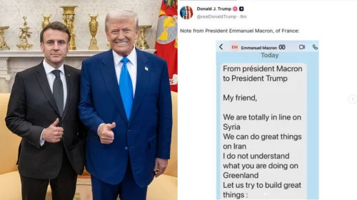 Trump expõe mensagens privadas de Macron sobre Groenlândia e encontro em Paris