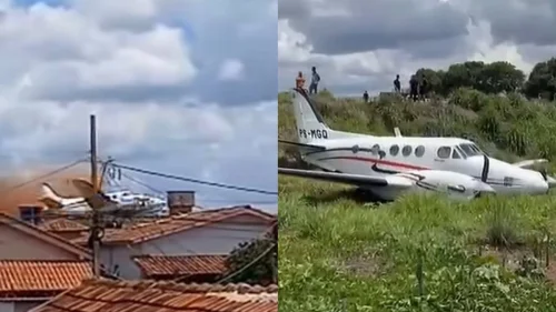 Avião sai da pista após falha no motor em aeroporto de Minas Gerais