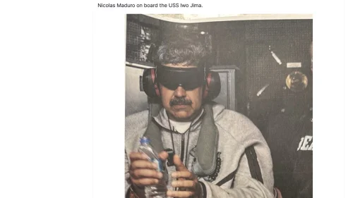 Trump divulga foto de Maduro capturado por militares dos EUA em rede social