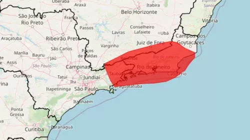 Inmet emite alerta vermelho de grande perigo para chuvas intensas em MG, RJ e SP