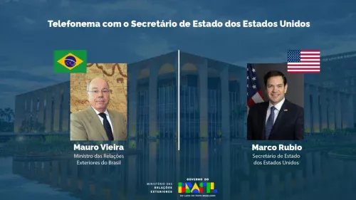 Chanceleres do Brasil e EUA retomam diálogo bilateral após período de tensões