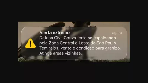 Defesa Civil emite alerta de tempestade para moradores de São Paulo