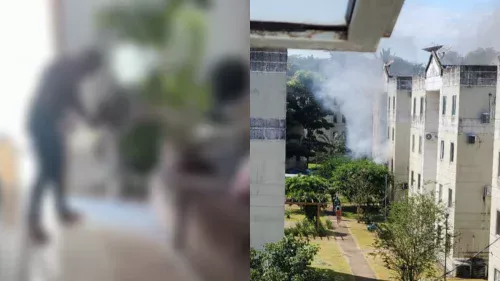 Vídeo flagra momento em que homem ateia fogo em apartamento e mata pets da companheira em RO