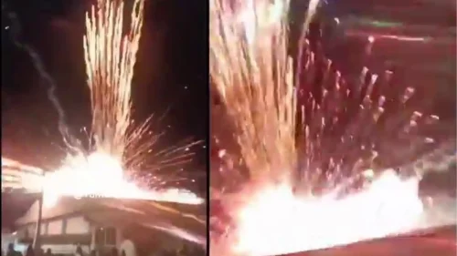 Fogos de artifício atingem público durante evento de Natal no Rio Grande do Sul