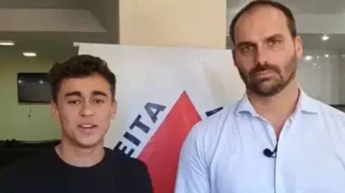 Eduardo Bolsonaro afirma que Nikolas Ferreira foi eleito com votos bolsonaristas
