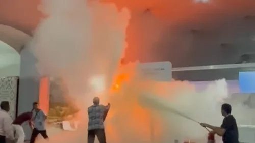 Incêndio na COP30 causa correria e deixa 13 feridos por inalação de fumaça