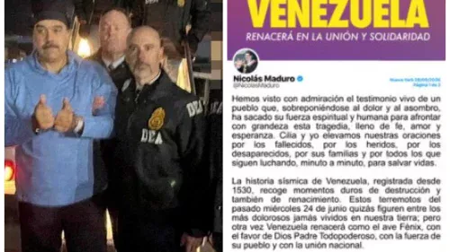 Conta de Maduro se solidariza com vítimas de terremotos na Venezuela