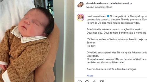 Filho recém-nascido do prefeito de Manaus morre aos 20 dias de vida