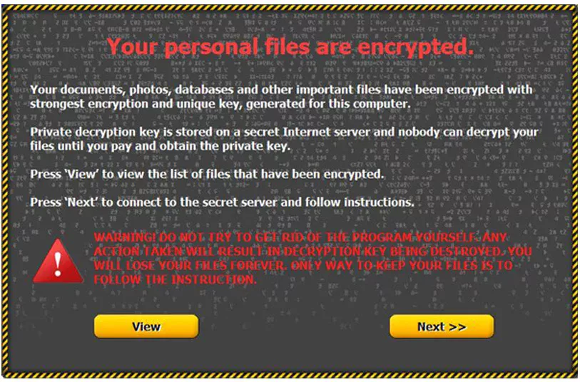 ransomware screen
